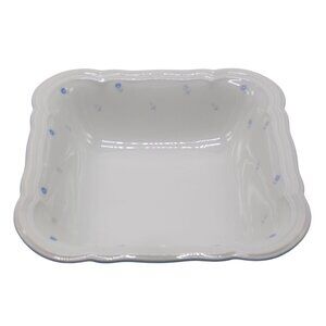 Marie Luise Seltmann Weiden Porcelain White Blue Floral Square Serving Bowl 9"